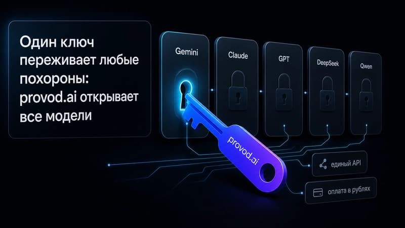 Один ключ ко всем моделям через единый API provod.ai
