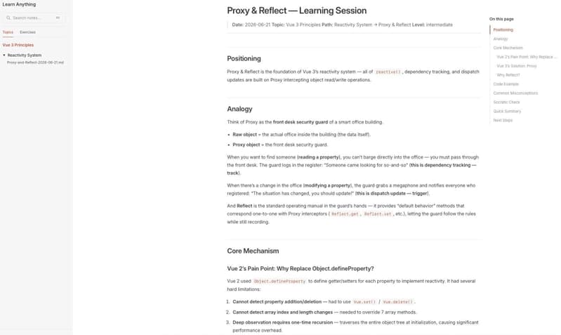 Learning Dashboard