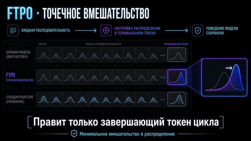 Схема FTPO: как метод правит распределение только на завершающем токене цикла