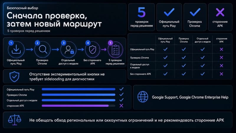 Карточка безопасного выбора пути к Gemini