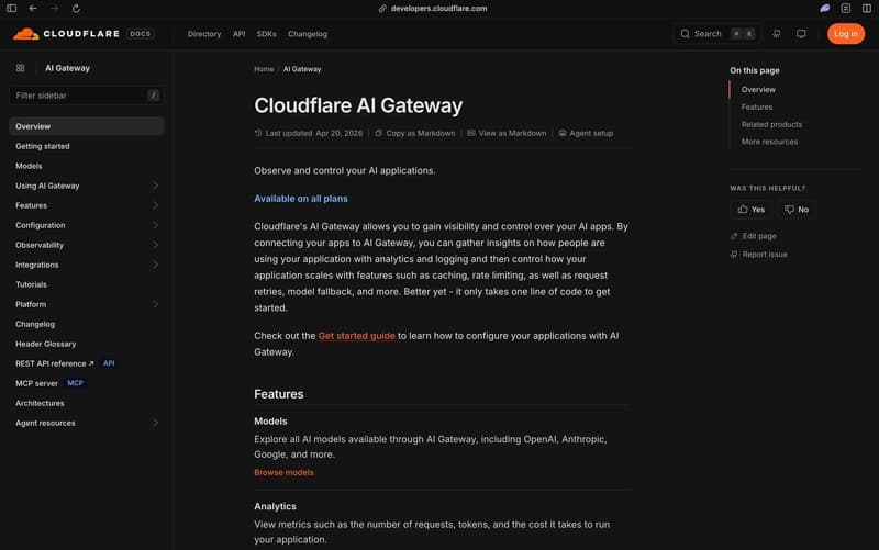 Cloudflare AI Gateway documentation