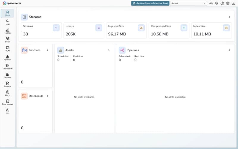 OpenObserve Home