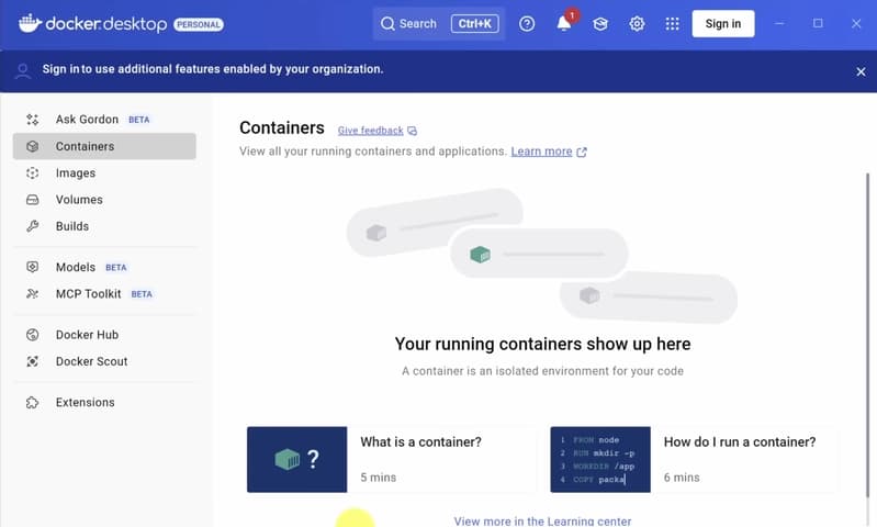 Docker running
