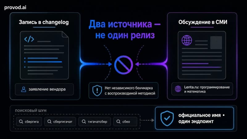 Схема: запись в changelog и обсуждение способностей модели - два разных источника, которые нельзя сшивать в один релиз