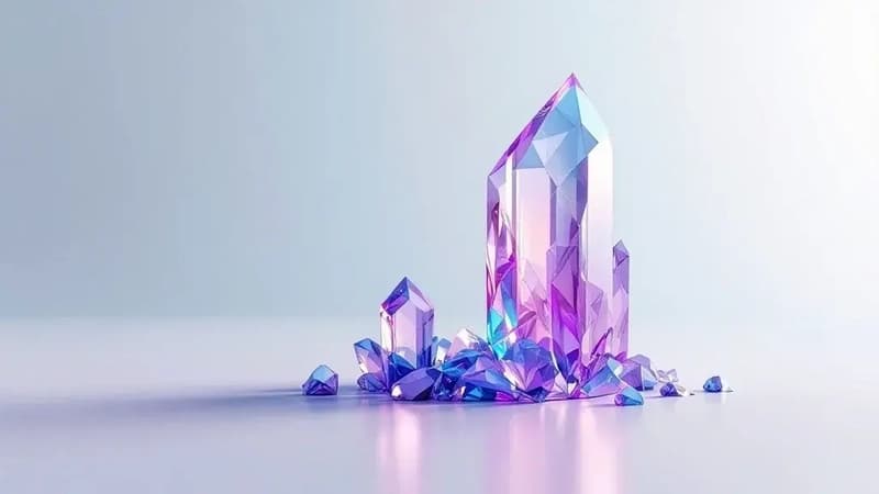Un cristal qui grandit rapidement d'une graine vers une structure mûre et précieuse, métaphore d'un MVP livré en deux mois qui ressemble déjà à une V1 aboutie