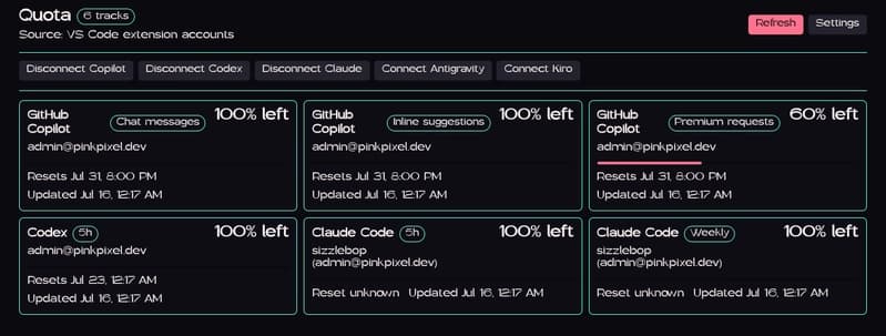 VSCode Dashboard