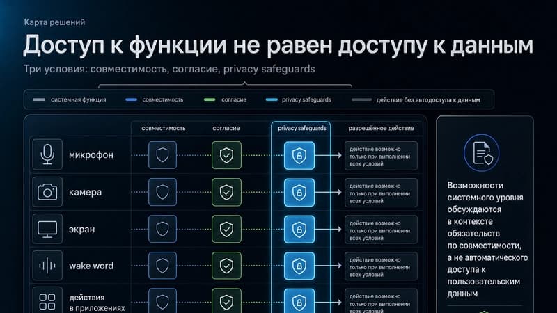 Карта системных возможностей Android и границ согласия