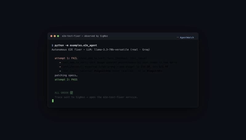 AgentWatch in 3 lines of code
