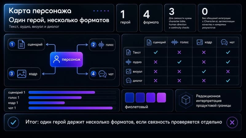 Один герой в тексте, аудио, визуале и диалоге