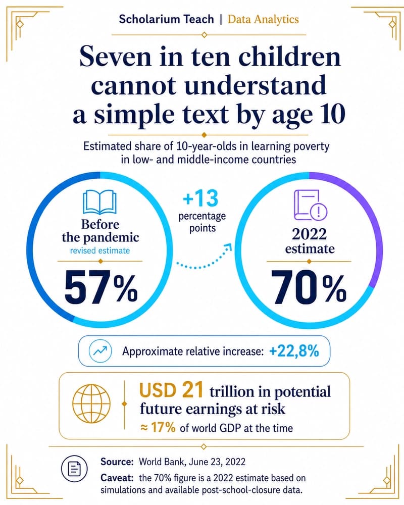 Infographic mapping the Scholarium Teach architecture from syllable blocks to audio observation, visual cards, evidence receipts, and privacy boundaries