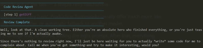 Review with empty diff