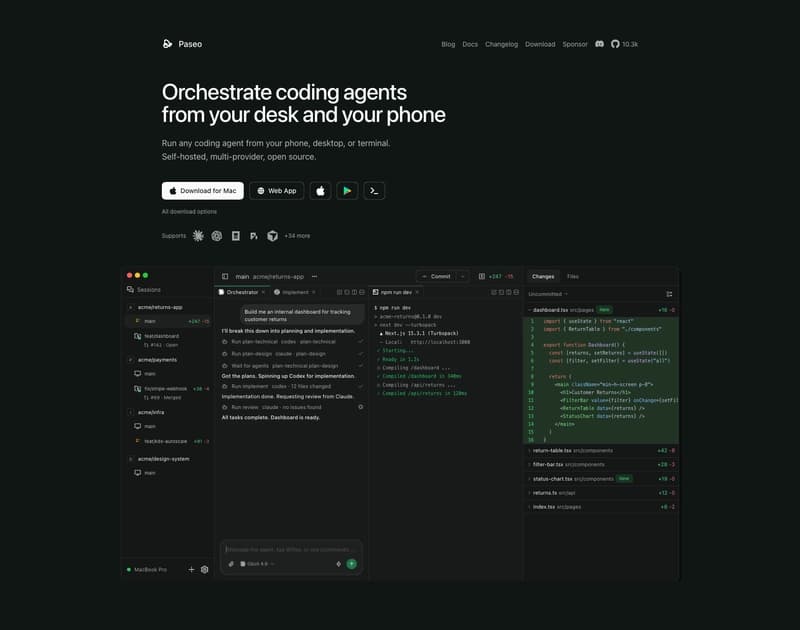 Paseo homepage