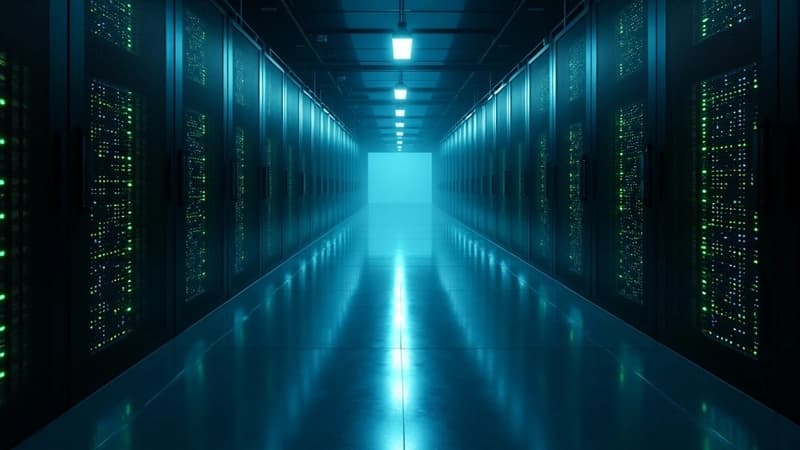 Google TPU pod racks in a hyperscale data center contrasted against Nvidia GPU servers