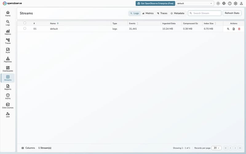 OpenObserve Streams