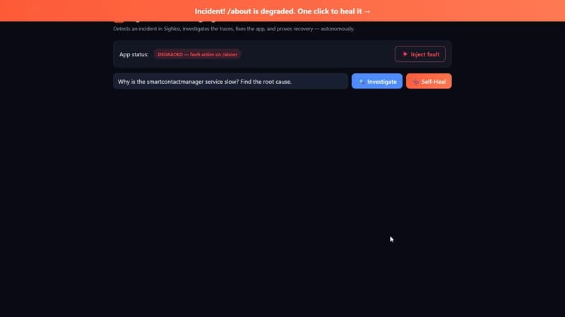 App degraded while the agent investigates the incident