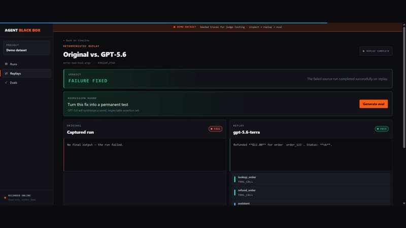 A live GPT-5.6 replay changes the malformed amount and completes successfully