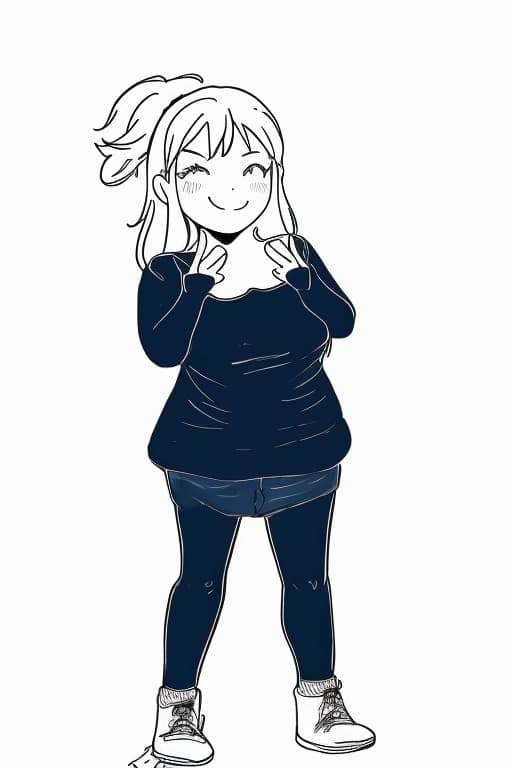 v2 line art of a single character standing