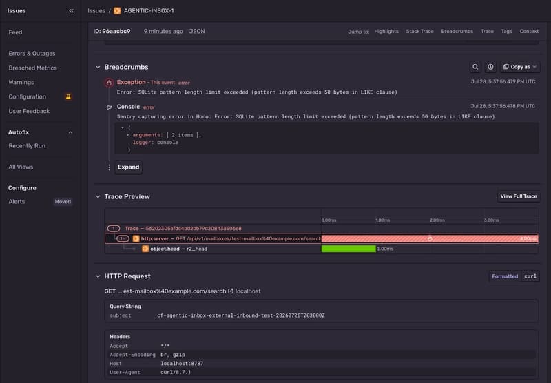 Sentry Error Discovery