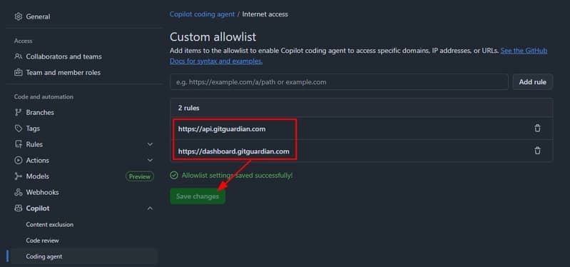 Firewall allowlist