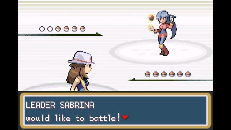Nintendo Pokemon Fire Red Sabrina Battle