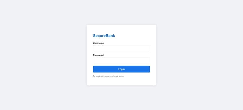 The dummy banking portal login page used for the demo