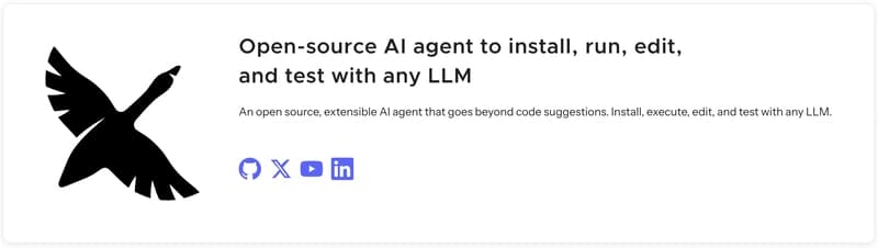 An open source, extensible AI agent that goes beyond code suggestions. Install, execute, edit, and test with any LLM.