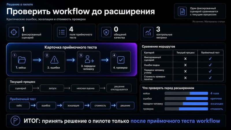 Карточка приёмочного теста AI-workflow