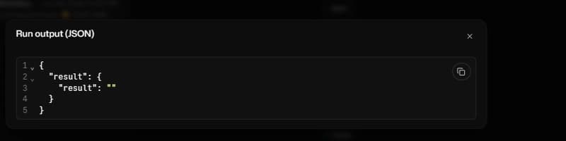Empty result JSON output