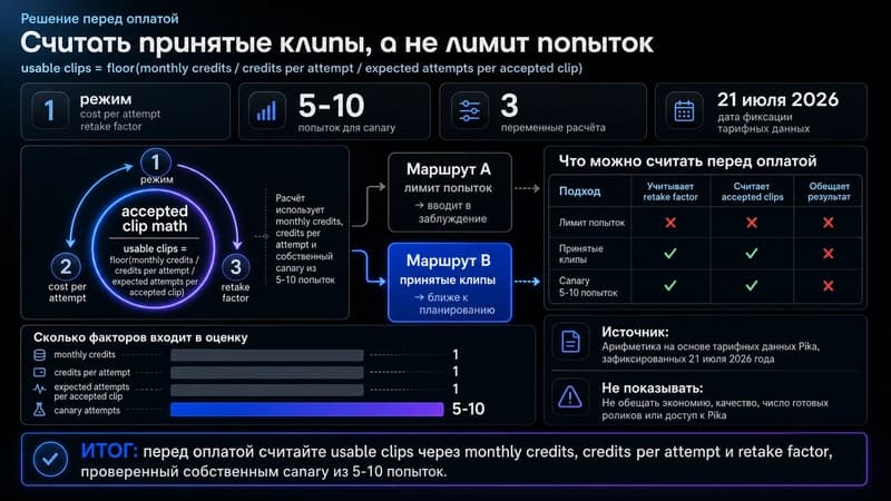 Схема выбора по credits и retakes