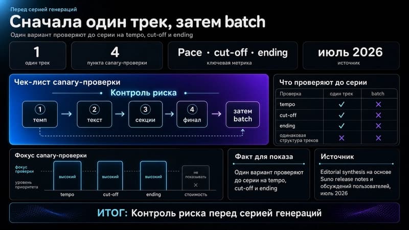Чек-лист проверки одной генерации перед серией