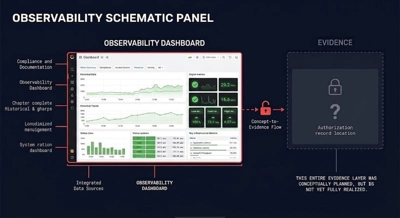 AI evidence platform — observability dashboard vs unprovable authorization gap