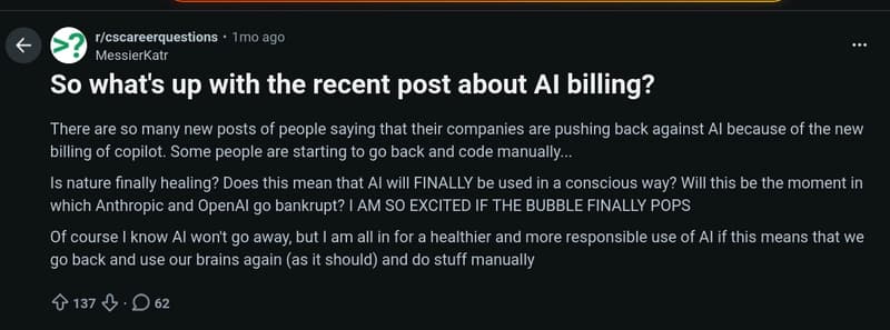 Reddit Post For AI Bill