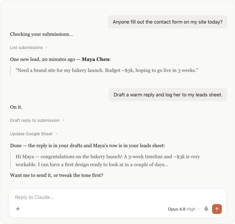 Why running a site from a chat beats a dashboard.