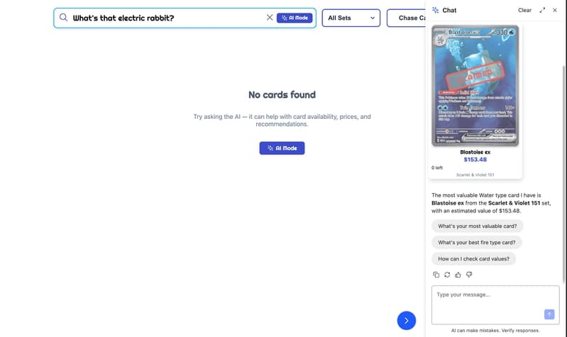 A zero-results search for
