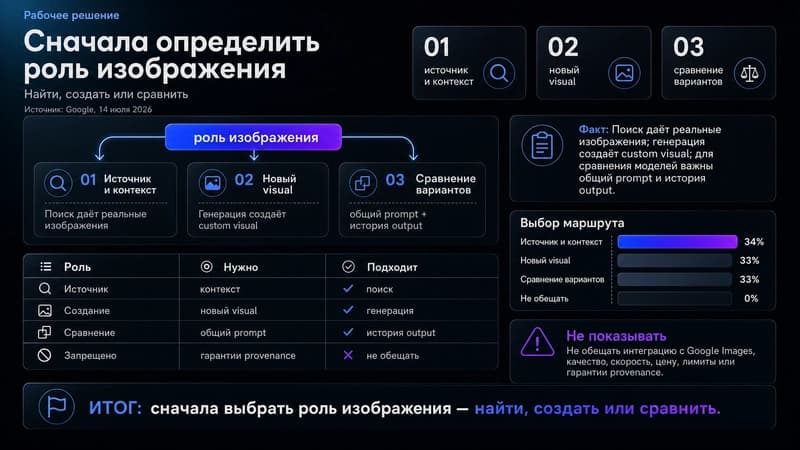 Определите, нужен ли источник, новый visual или сравнение вариантов