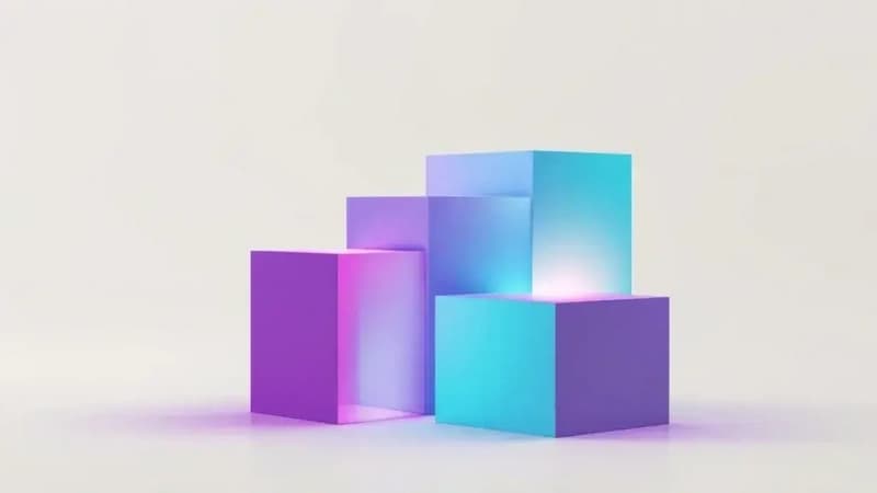 Quatre blocs lumineux empilés en escalier, chacun s'élevant du précédent, métaphore des sprints séquentiels