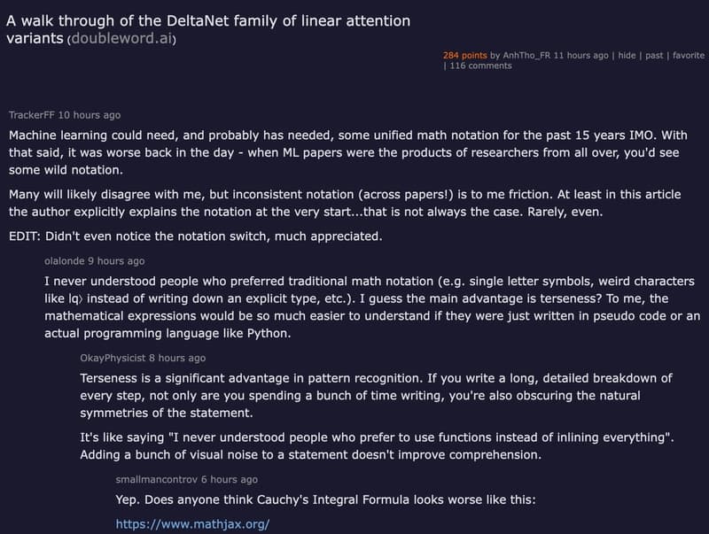 Hacker News thread on You Could Have Come Up with Kimi Delta Attention — technical deep-dive discussion