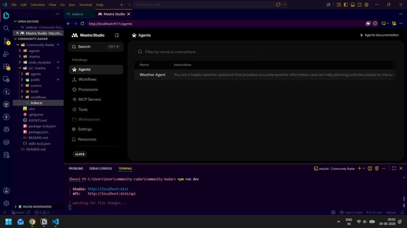 Running the Mastra dev server