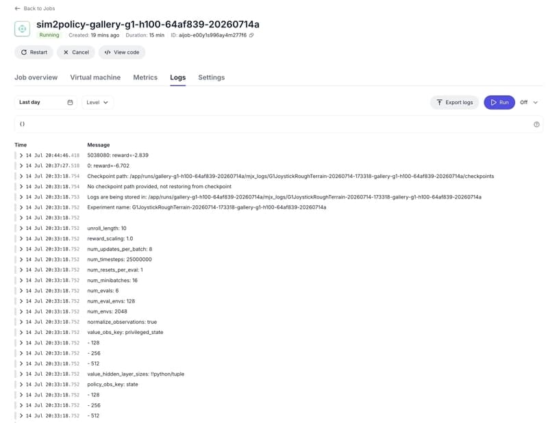 Job logs