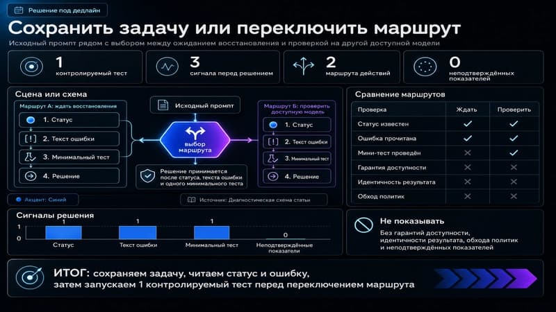 Проверить задачу на другой доступной модели