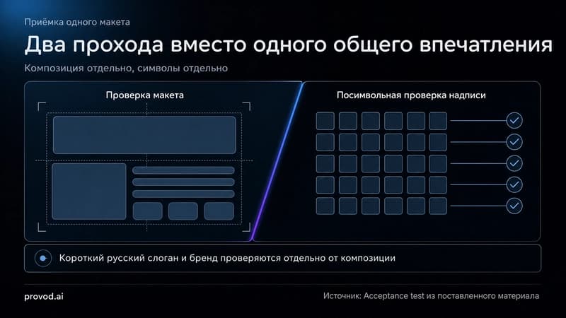 Схема приёмки композиции и видимой надписи