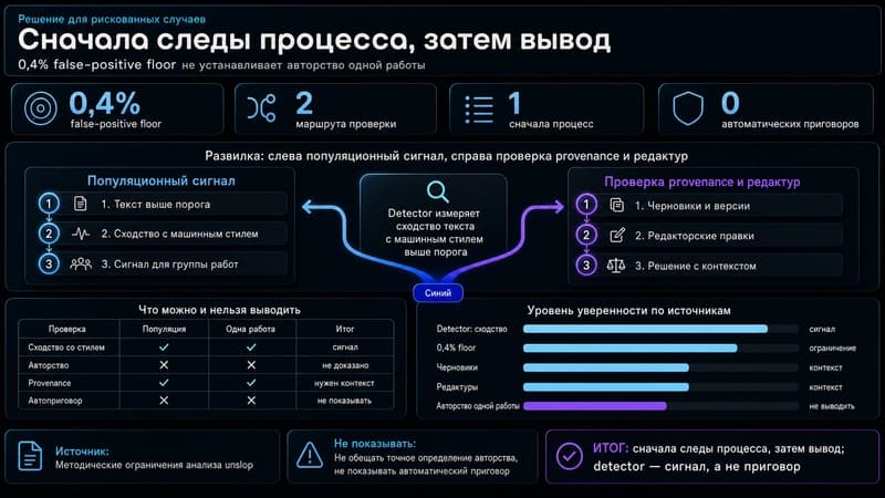 Развилка между детекторным сигналом и проверкой истории создания