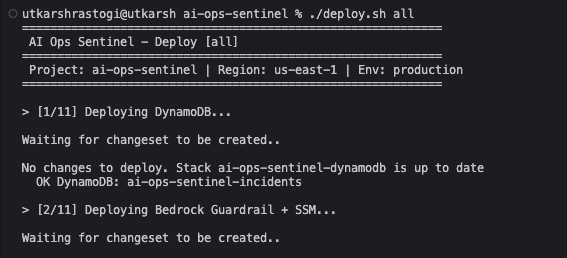 Terminal output of ./deploy.sh all