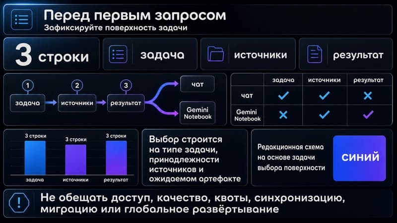 Карточка выбора поверхности для задачи