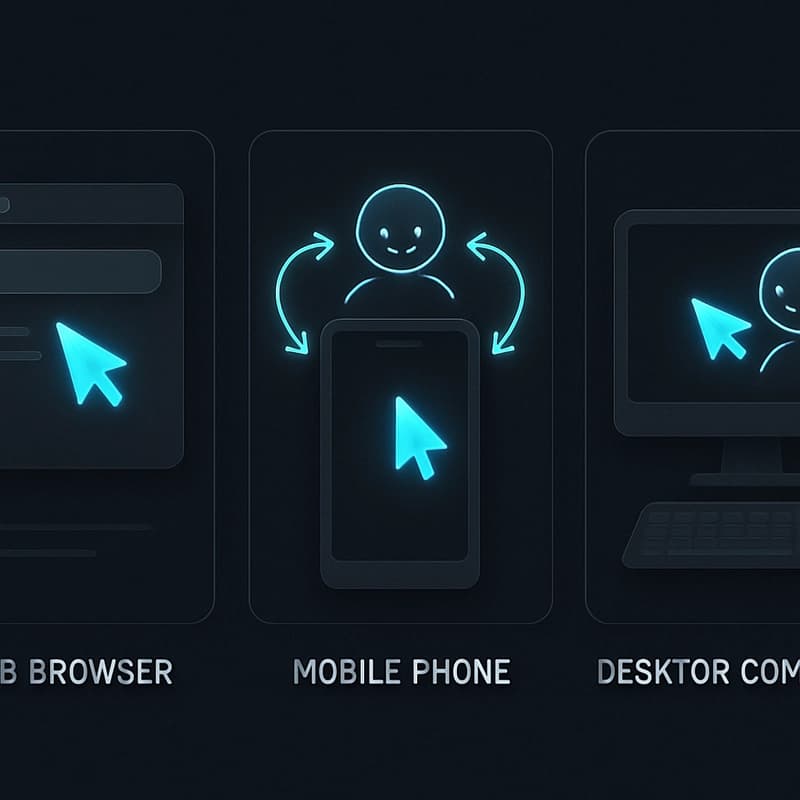 Multi-environment AI agent support: Browser, Mobile and Desktop