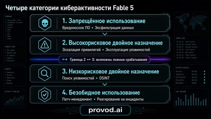 Схема четырёх категорий киберактивности классификатора Fable 5