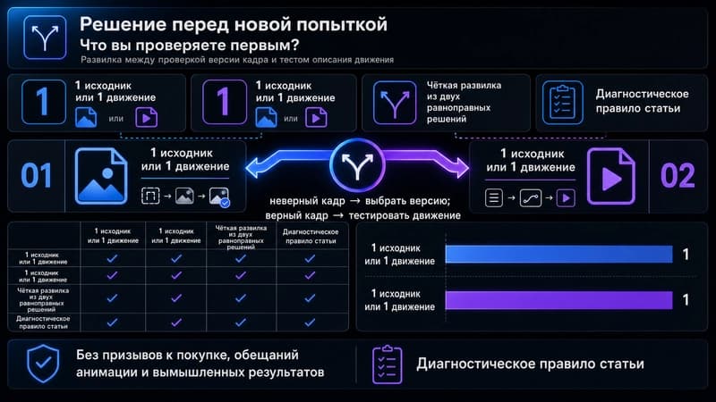 Развилка между проверкой исходного кадра и тестом движения