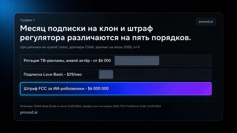 Три ценника на чужой голос: гонорар актёра, подписка и штраф FCC