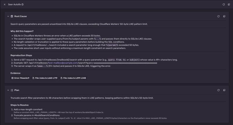 Sentry Seer AI Root Cause Analysis