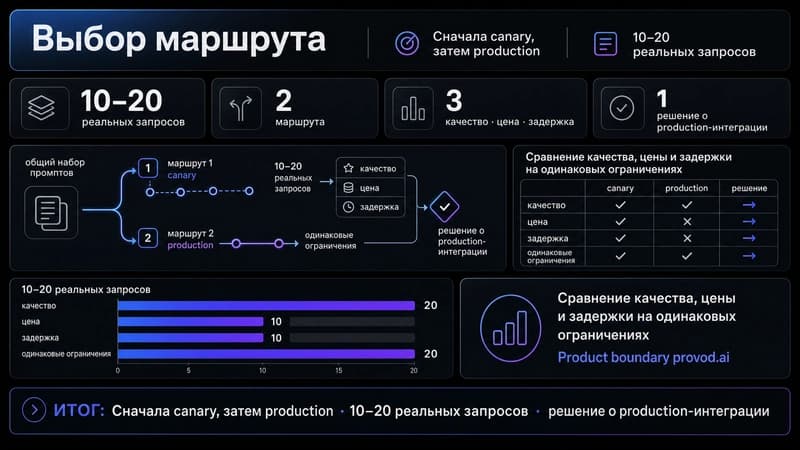 Canary-проверка перед выбором production-маршрута